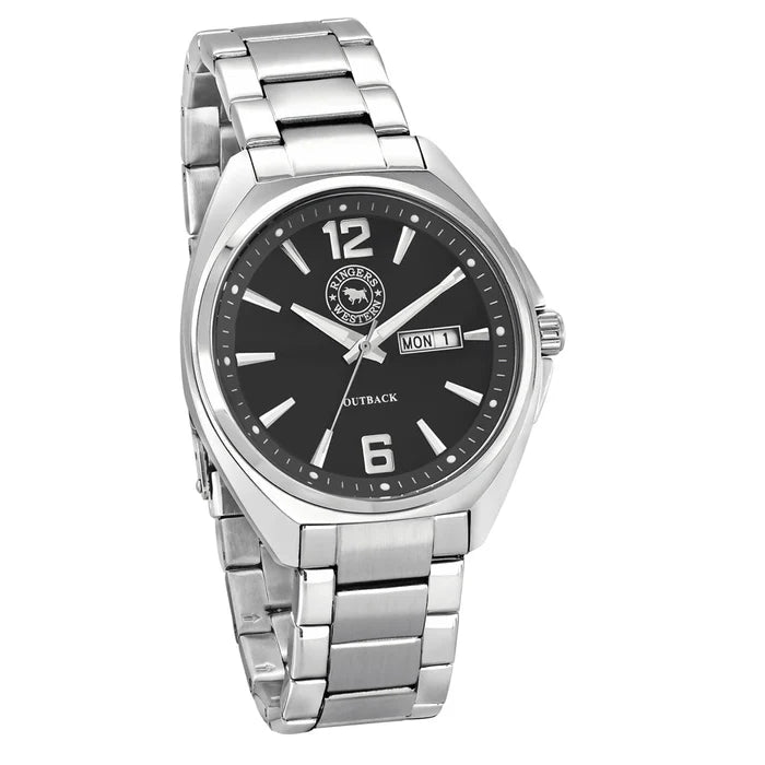 Ringers Western Outback Stainless Steel Black Dial Gents Watch