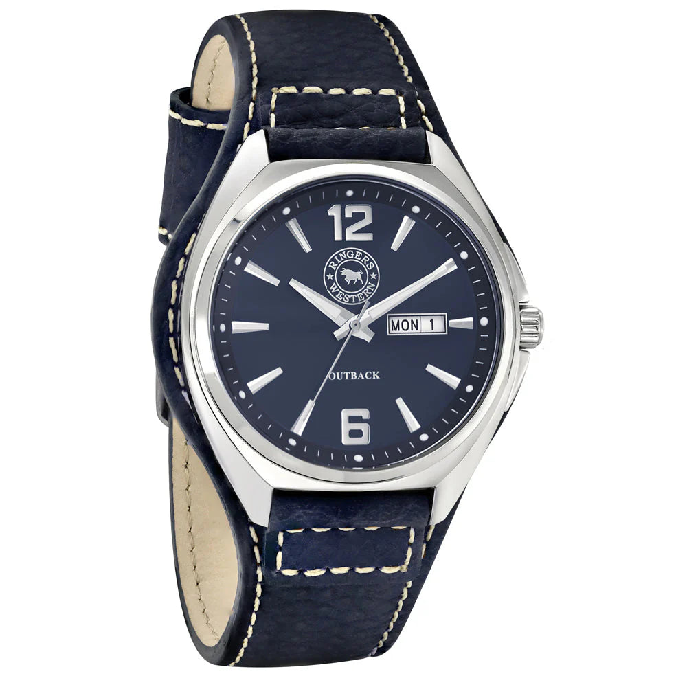 Ringers Western Blue Dial Stainless Steel Gents Watch
