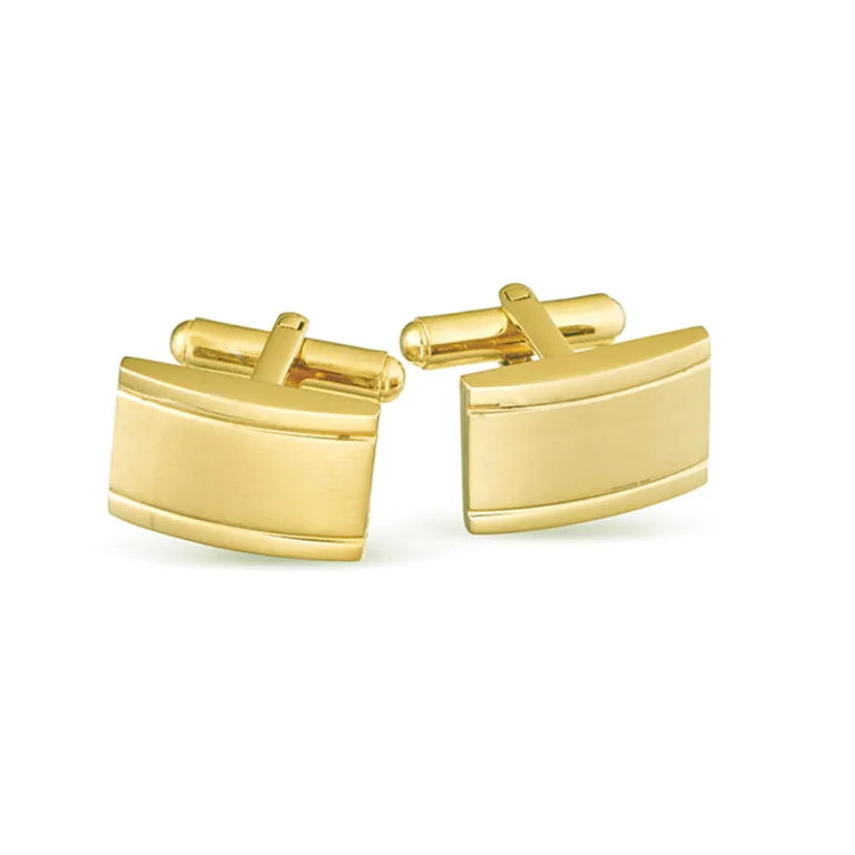Gold Stainless Steel Fashion Matt Cufflinks