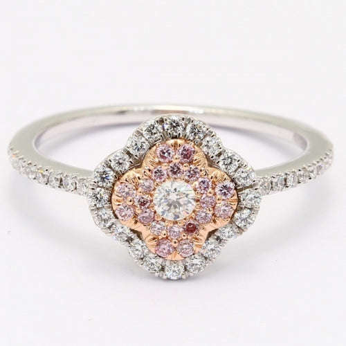 18ct White Gold Argyle Pink Diamond Floral Cluster Ring