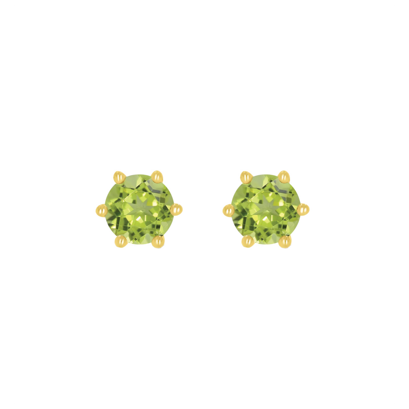 9ct Yellow Gold Peridot Stud Earrings