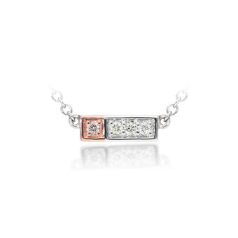 9ct White Gold Pink Diamond And Diamond Pendant