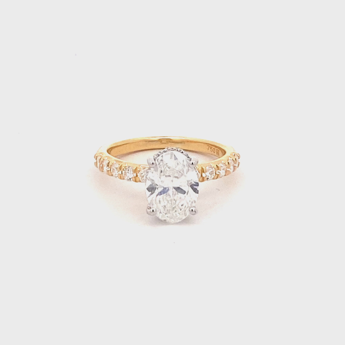 18CT Yellow Gold Oval Laboratory Grown Diamond Ring