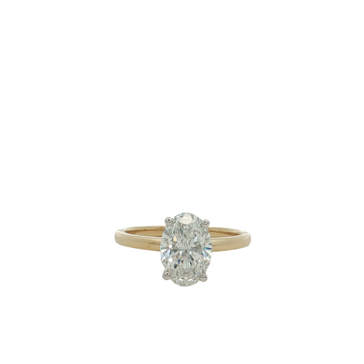 18ct Yellow Gold Oval Cut Laboratory Grown Diamond Solitaire Ring