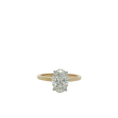 18ct Yellow Gold Oval Cut Laboratory Grown Diamond Solitaire Ring
