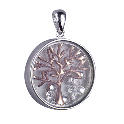 Sterling Silver Pink Gold Plate 'Tree of Life'