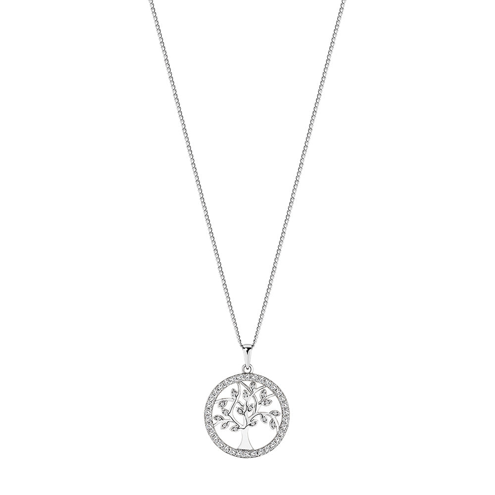 Sterling Silver CZ 'Tree of Life' Pendant.