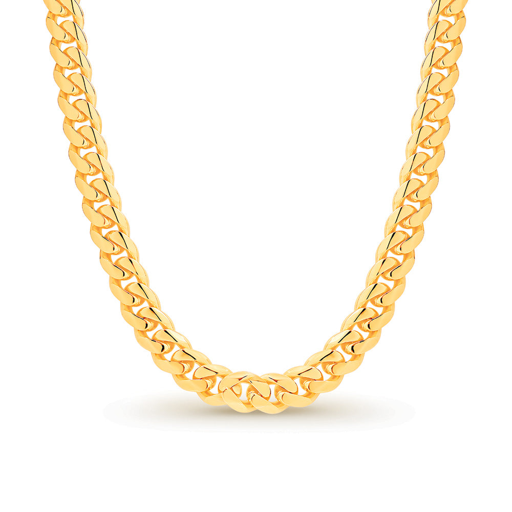 Blaze Stainless Steel Gold Plated Cuban Link Chain. 55cm.